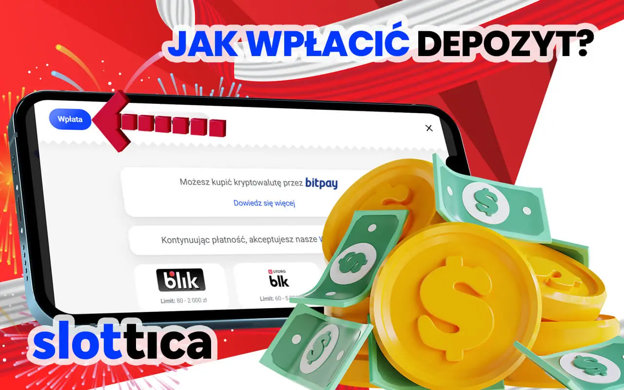 Dokonaj pierwszej wpłaty za pomocą aplikacji mobilnej Slottica